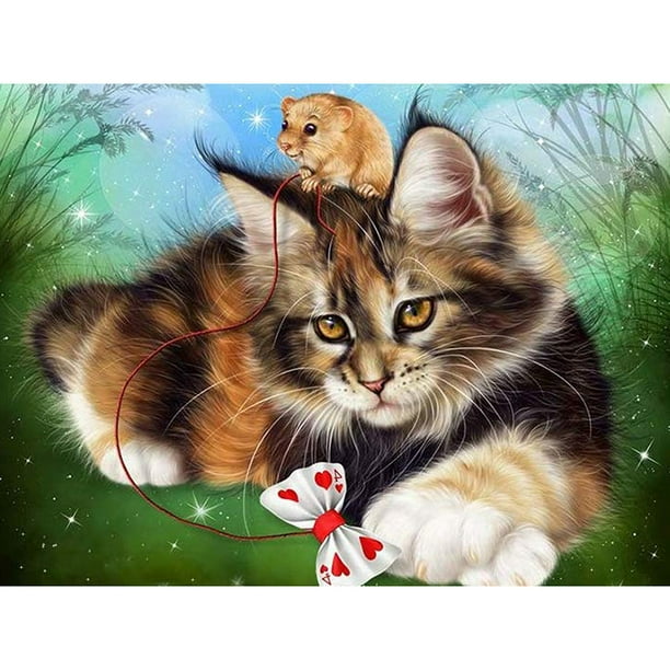 5D DIY Full Drill Diamond Painting Cat Cross Stitch Embroidery Mosaic Kit